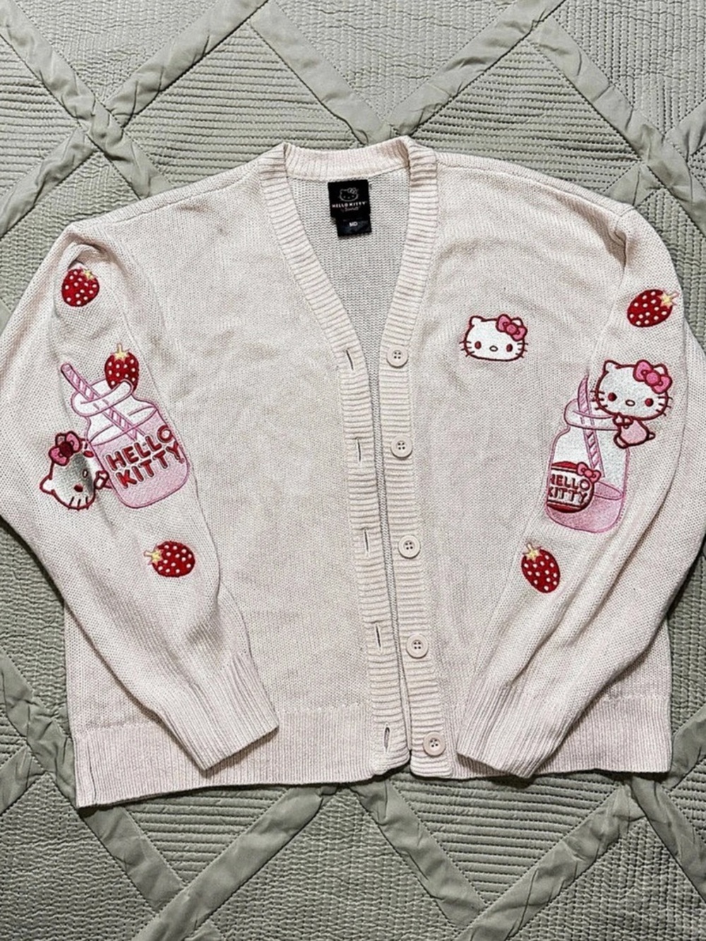 Sanrio Hello Kitty Strawberry Milk Skimmer Cardigan Strawberry Milk Cardigan